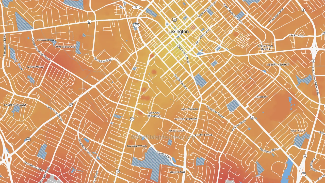 Transit Grade map of University of Kentucky, Lexington, KY