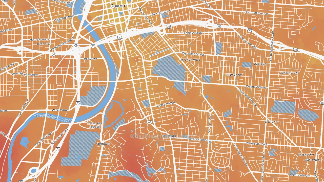 Transit Grade map of University Park, Dayton, OH