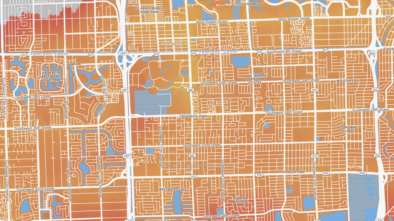Transit Grade map of University Park, FL