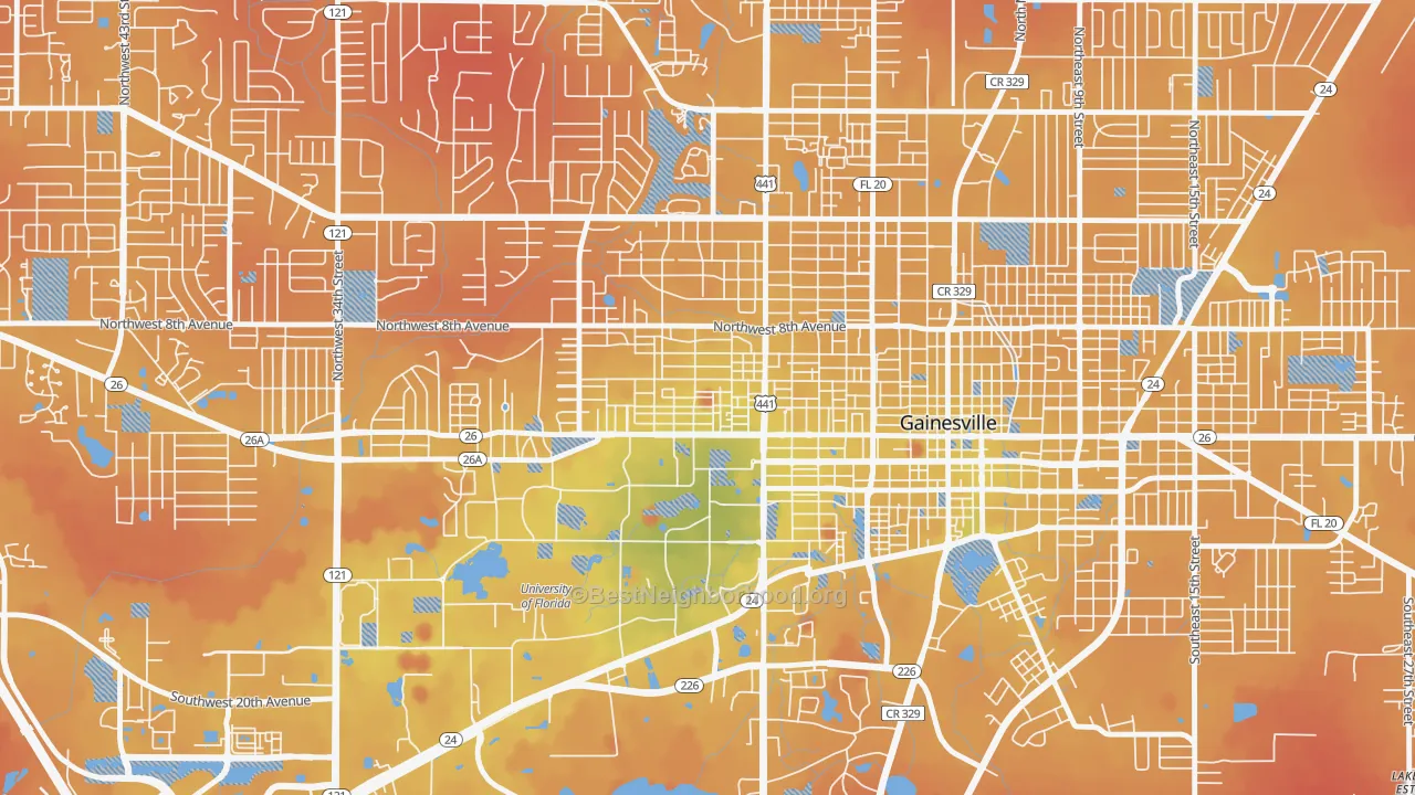 Transit Grade map of University Park-Gainsville, Gainesville, FL