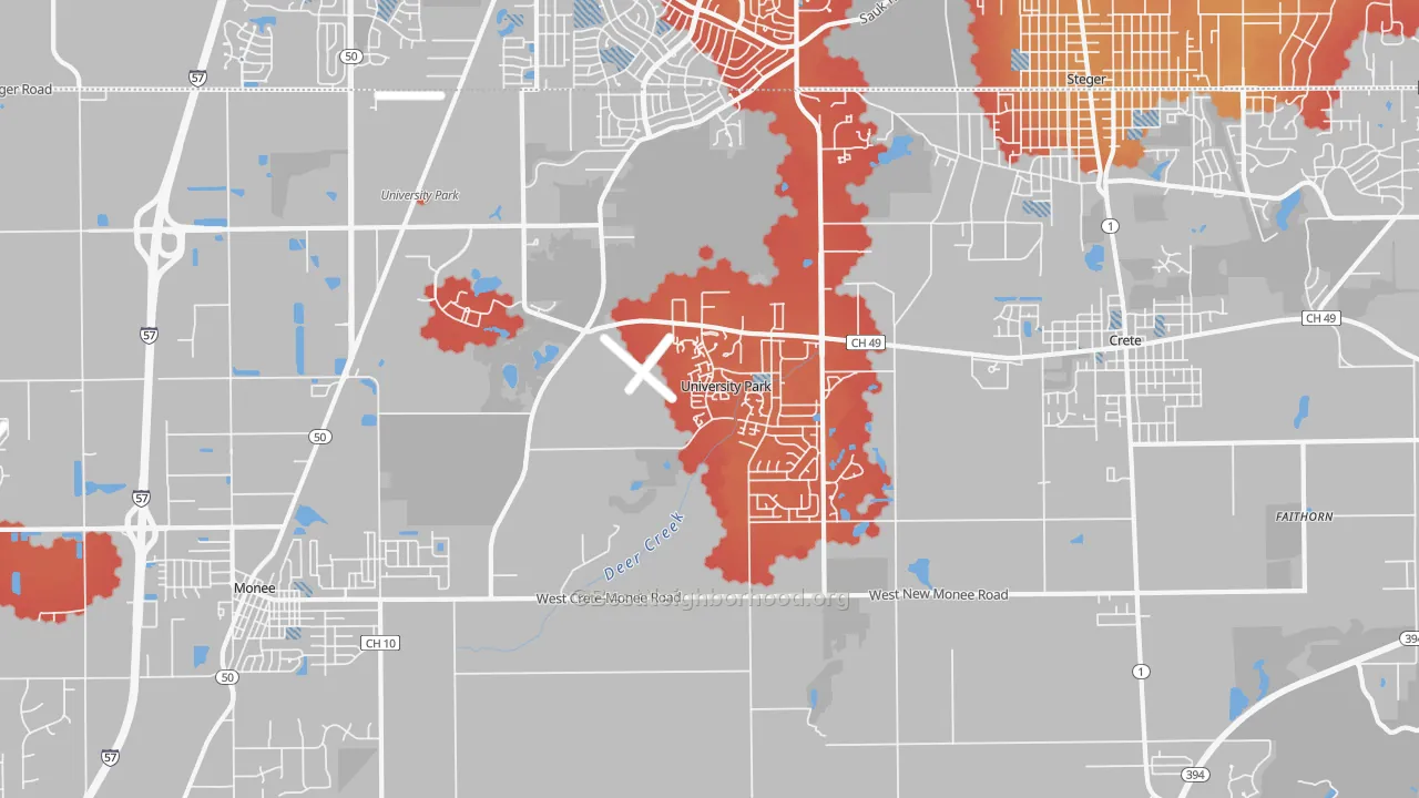 Transit Grade map of University Park, IL