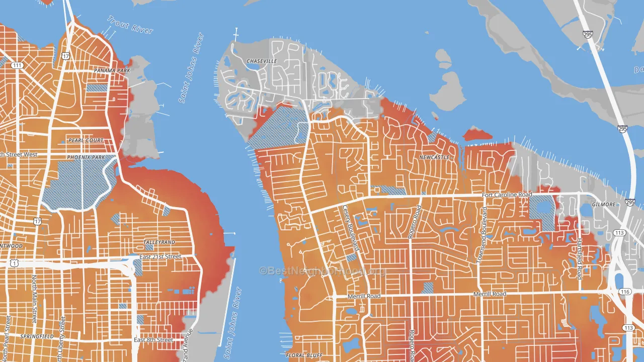 Transit Grade map of University Park-Jacksonville, Jacksonville, FL