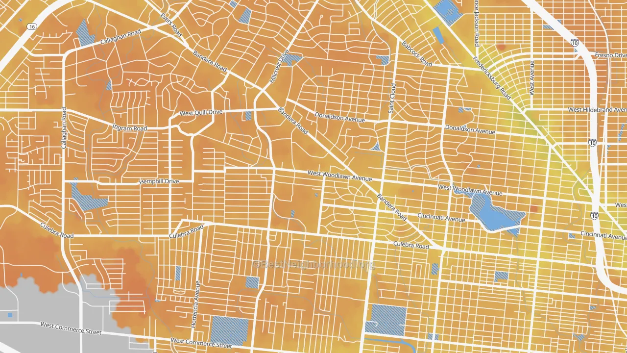 Transit Grade map of University Park-San Antonio, San Antonio, TX