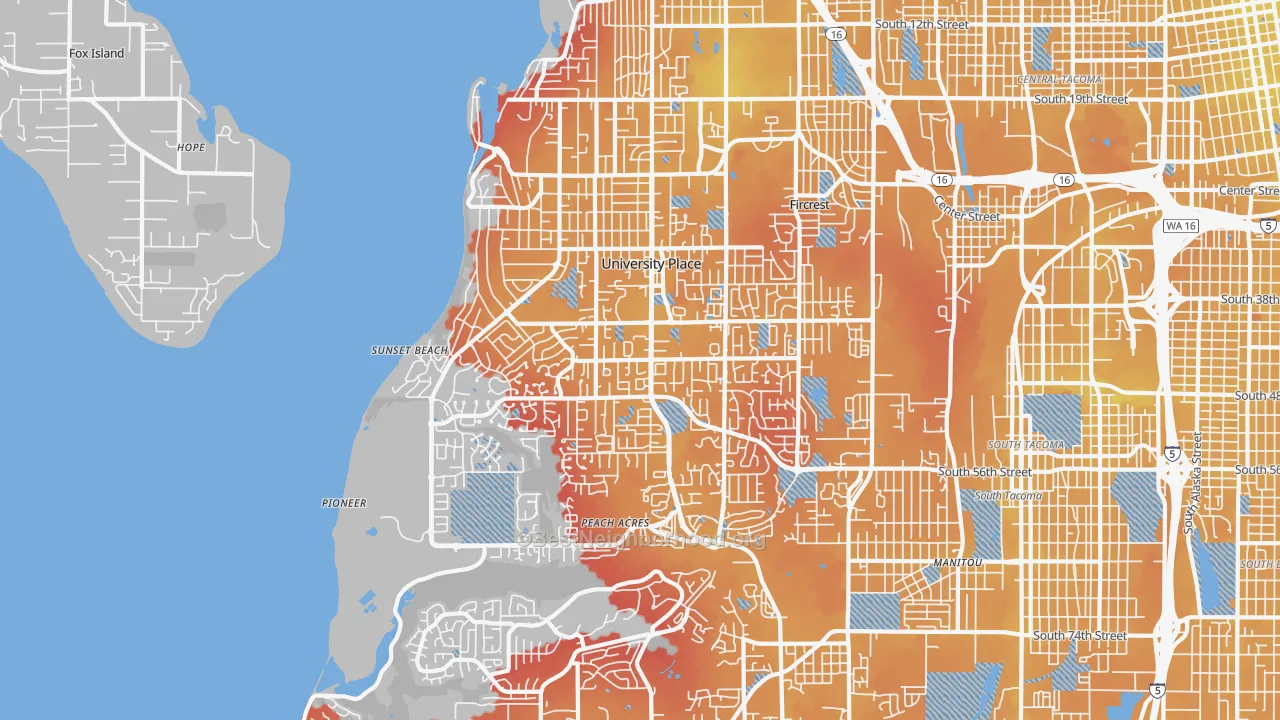 Transit Grade map of University Place, WA