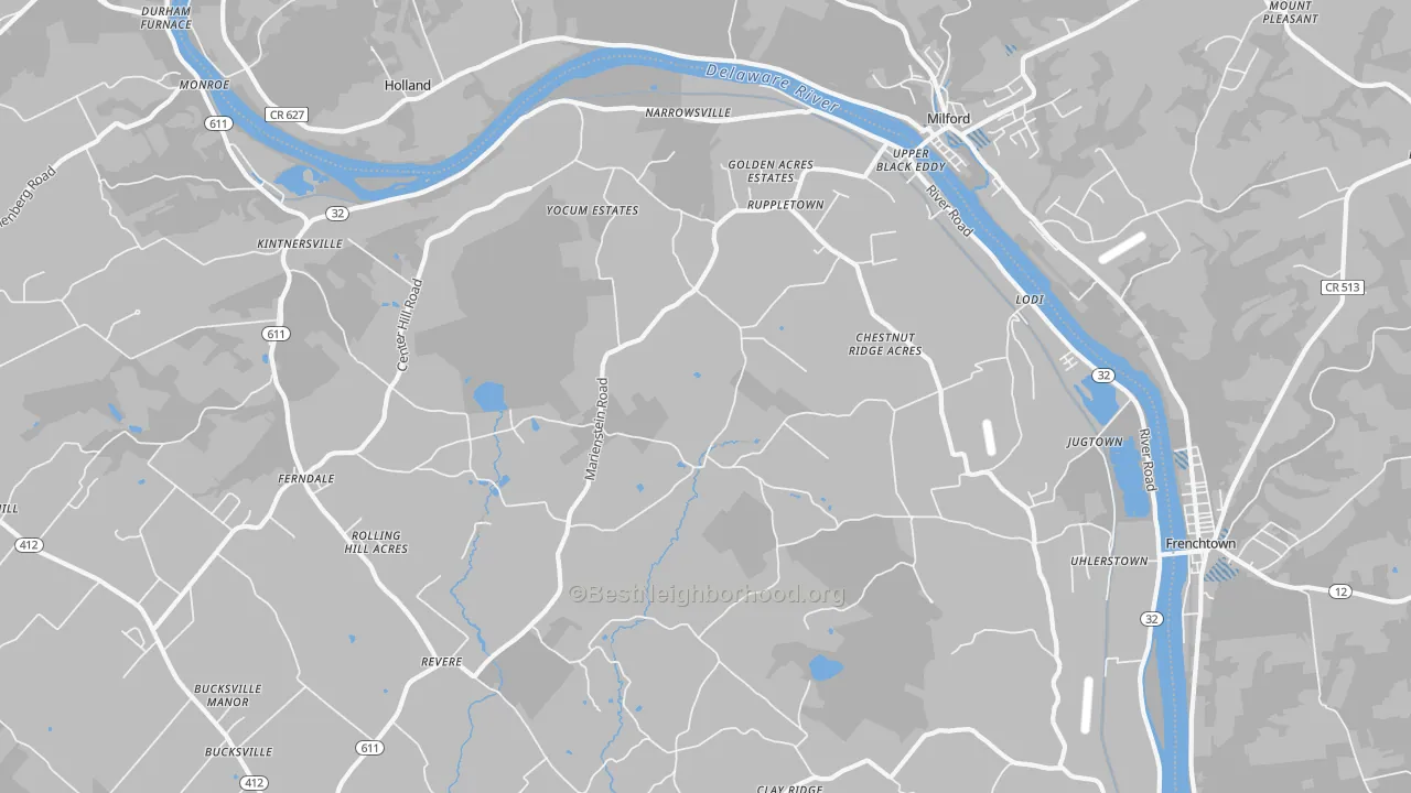 Transit Grade map of Upper Black Eddy, PA