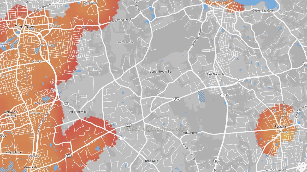 Transit Grade map of Upper Brookville, NY