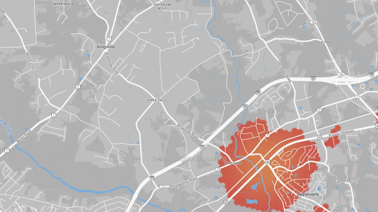 Transit Grade map of Upper Falls, MD