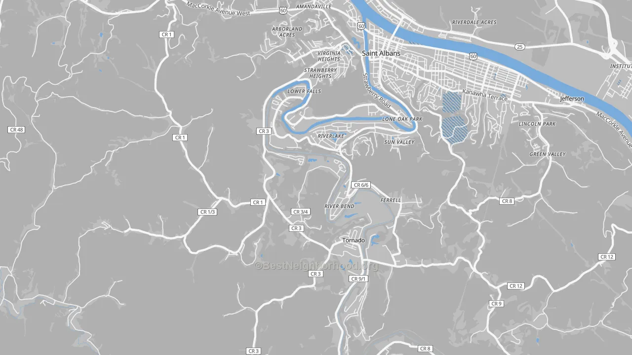 Transit Grade map of Upper Falls, WV