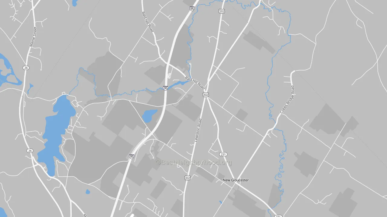 Transit Grade map of Upper Gloucester, ME