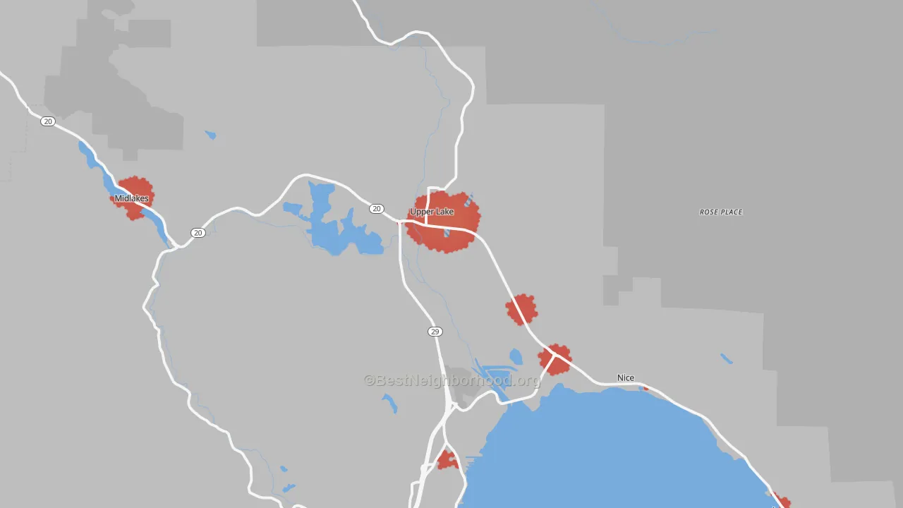 Transit Grade map of Upper Lake, CA