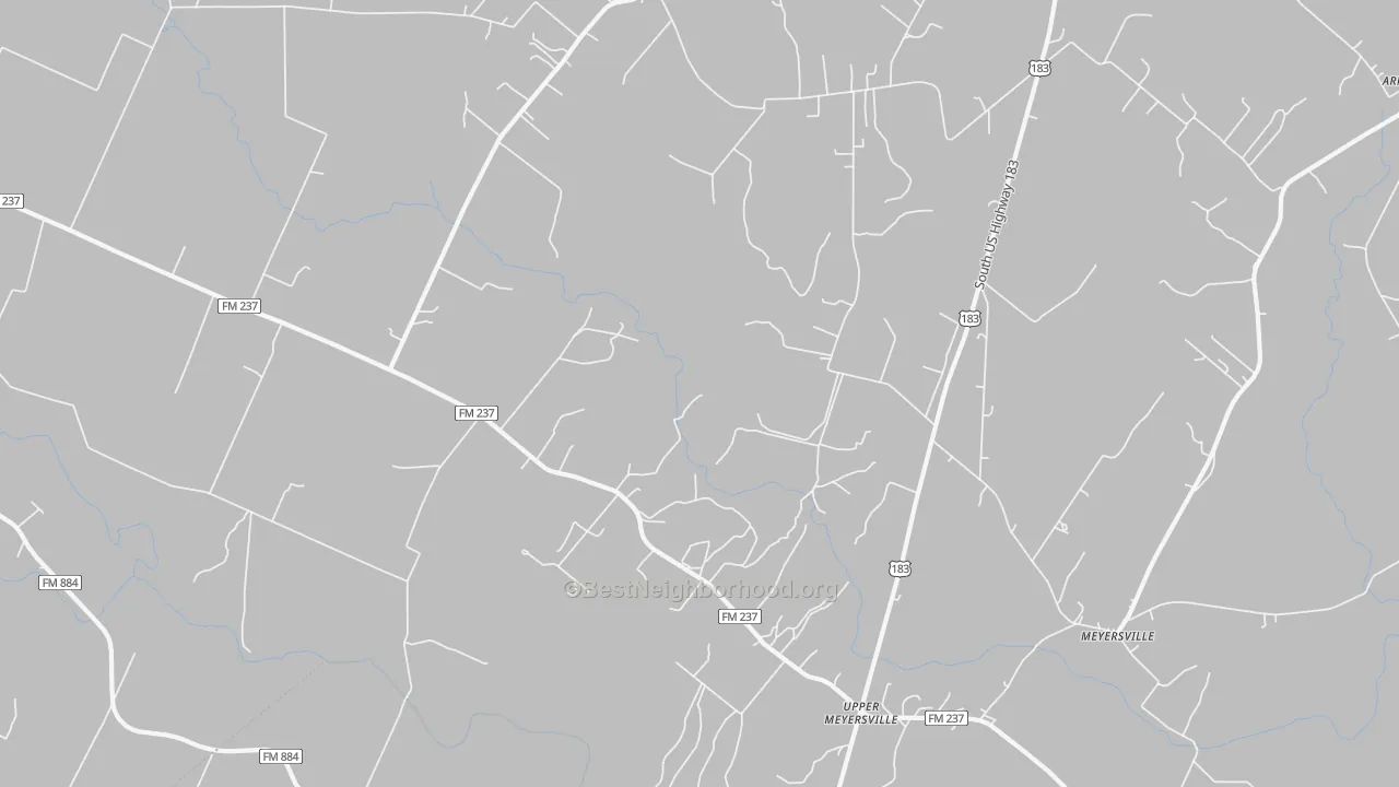 Transit Grade map of Upper Meyersville, TX
