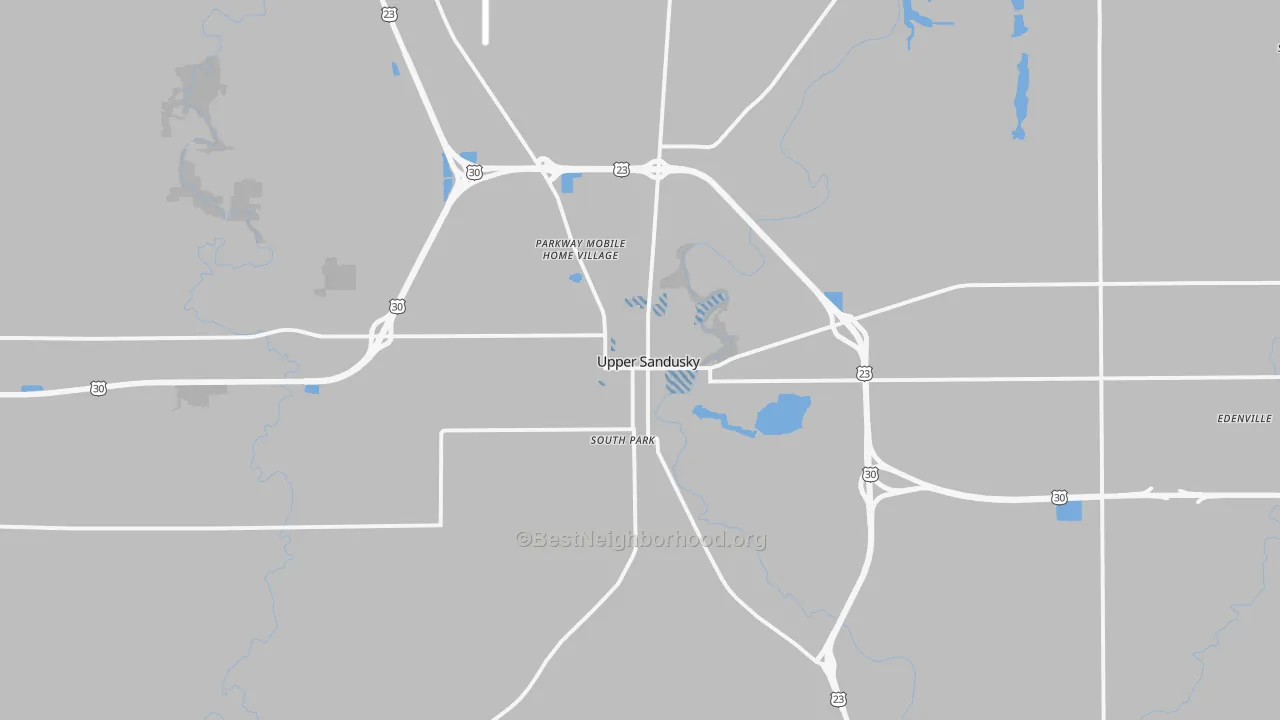 Transit Grade map of Upper Sandusky, OH