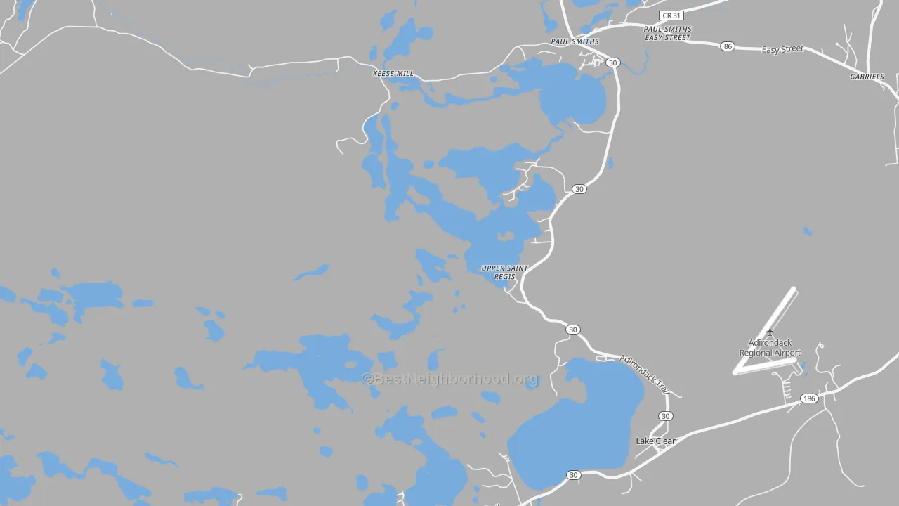 Transit Grade map of Upper St. Regis, NY