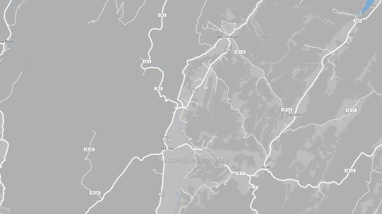 Transit Grade map of Upper Tract, WV