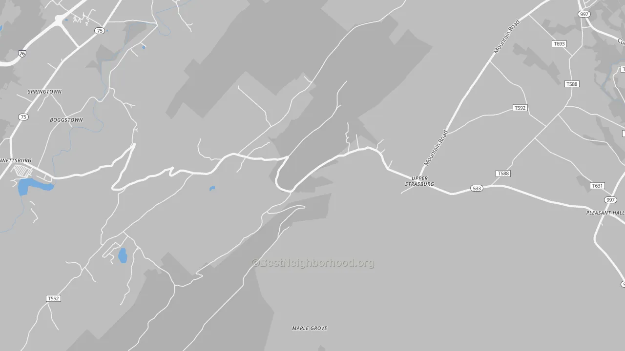 Transit Grade map of Upperstrasburg, PA