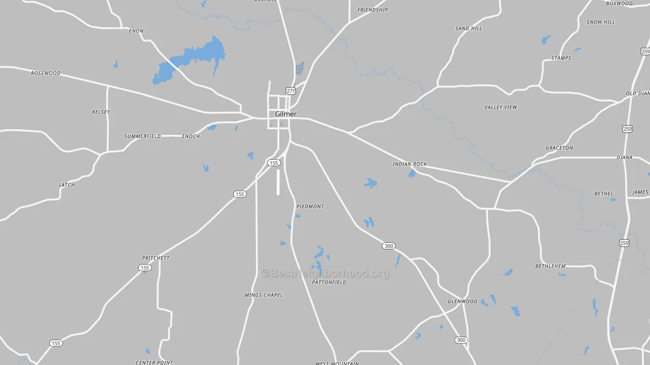 Transit Grade map of Upshur County, TX