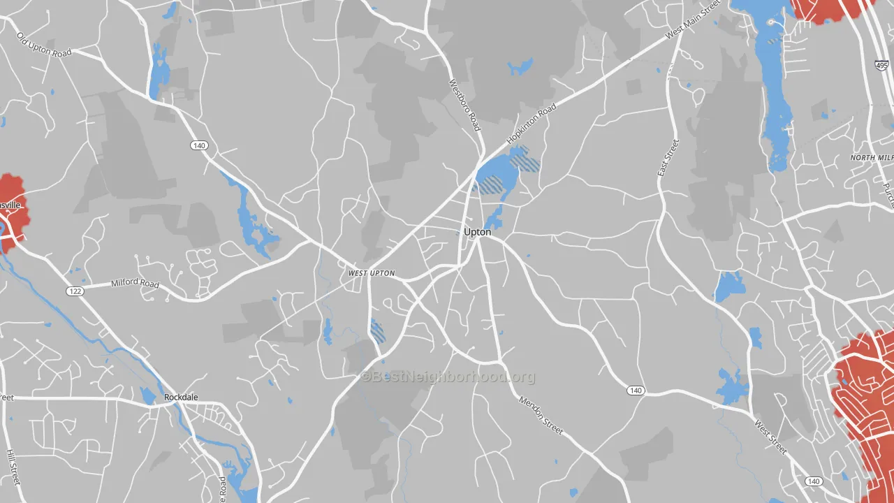 Transit Grade map of Upton, MA