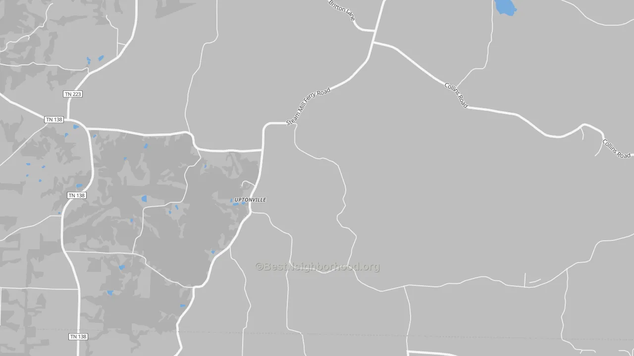 Transit Grade map of Uptonville, TN
