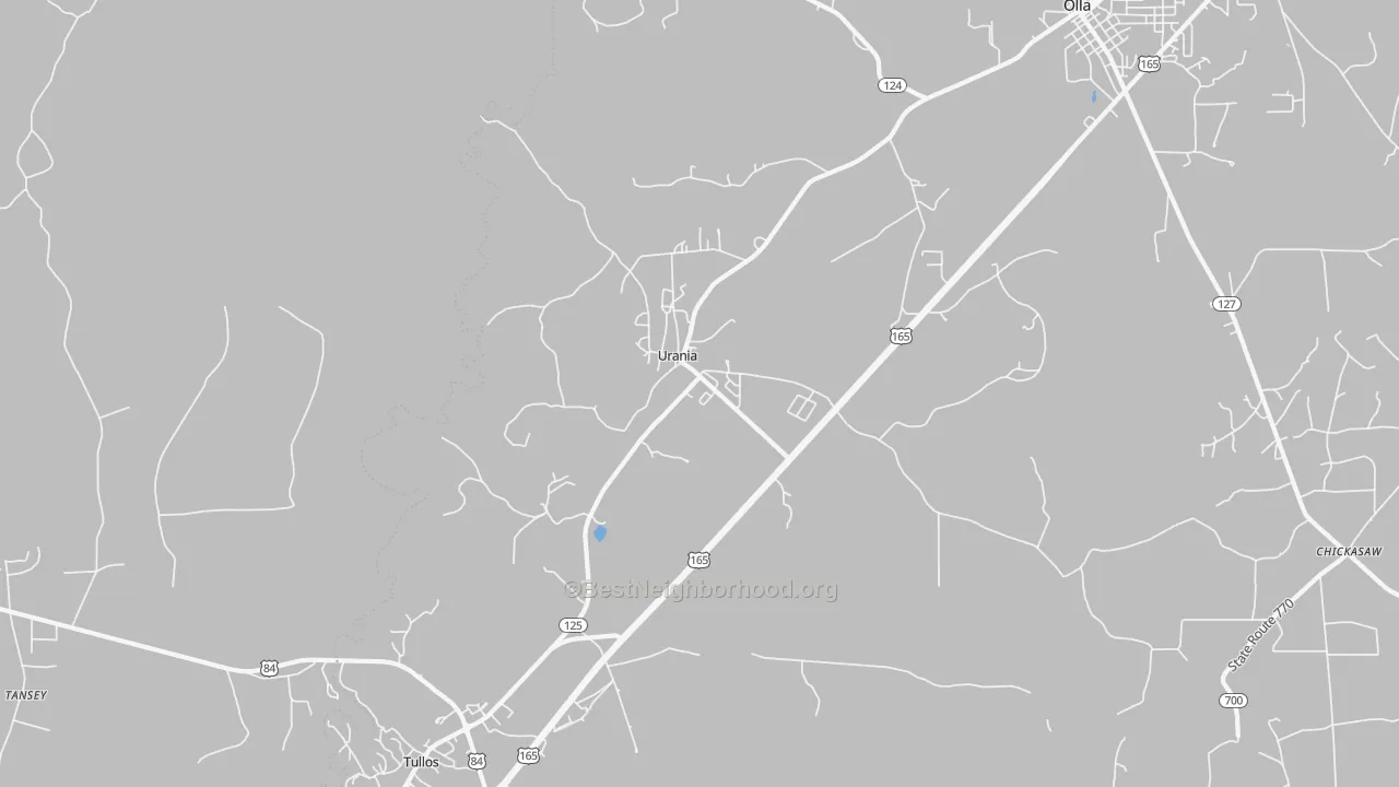 Transit Grade map of Urania, LA