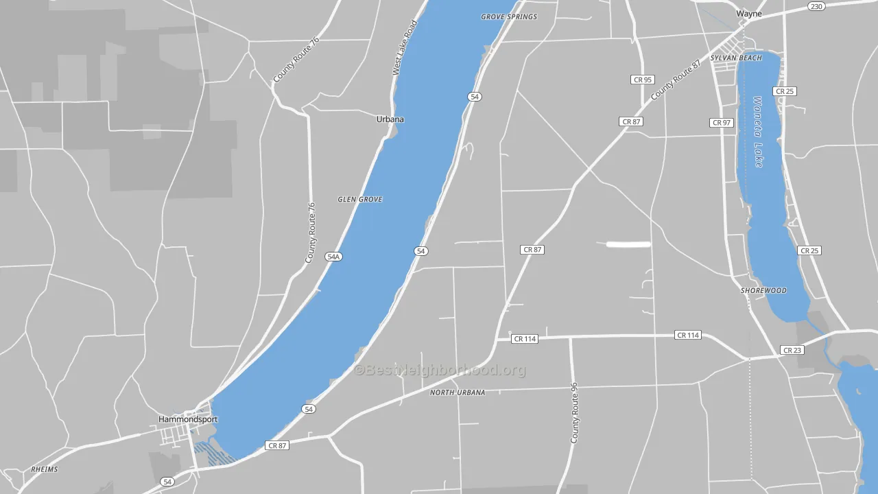 Transit Grade map of Urbana, NY