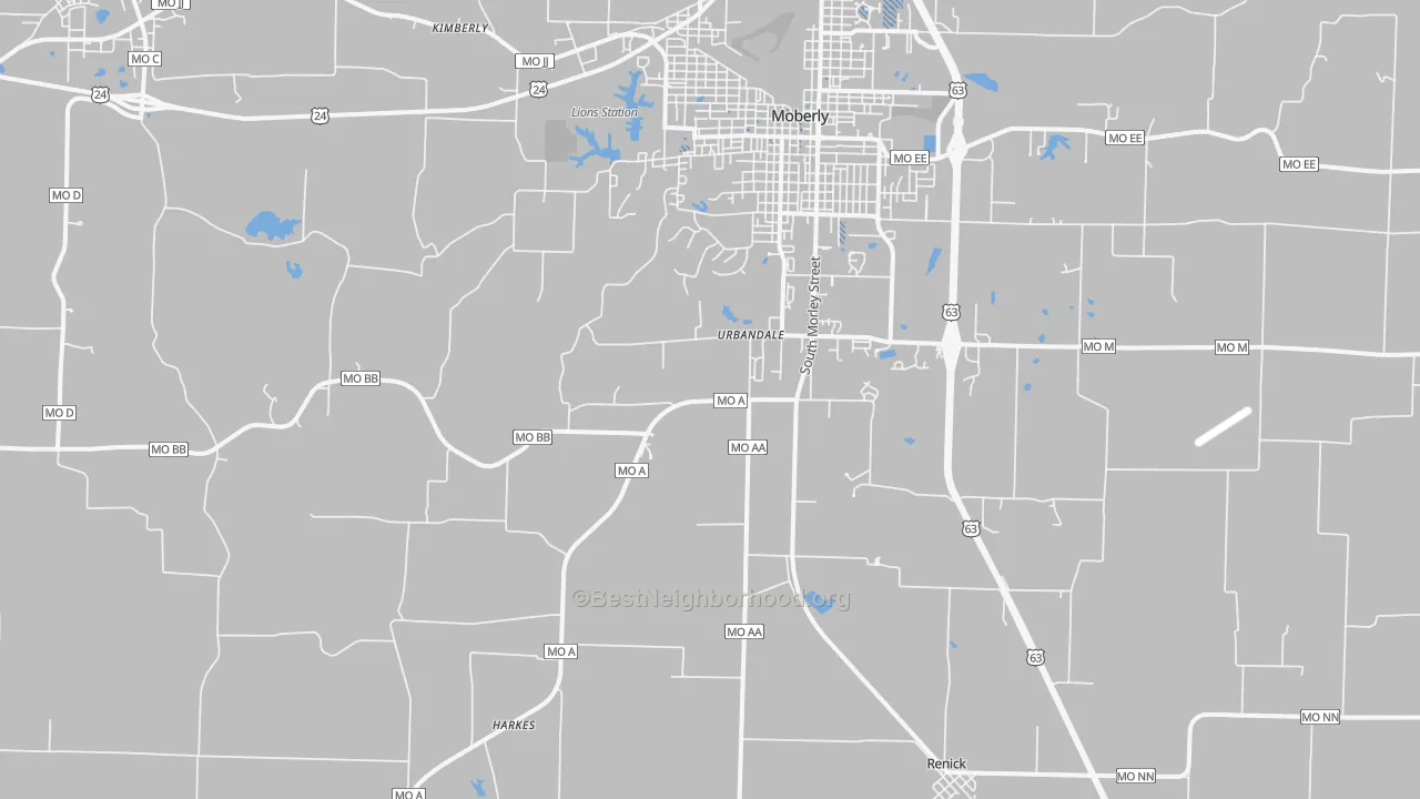 Transit Grade map of Urbandale, MO