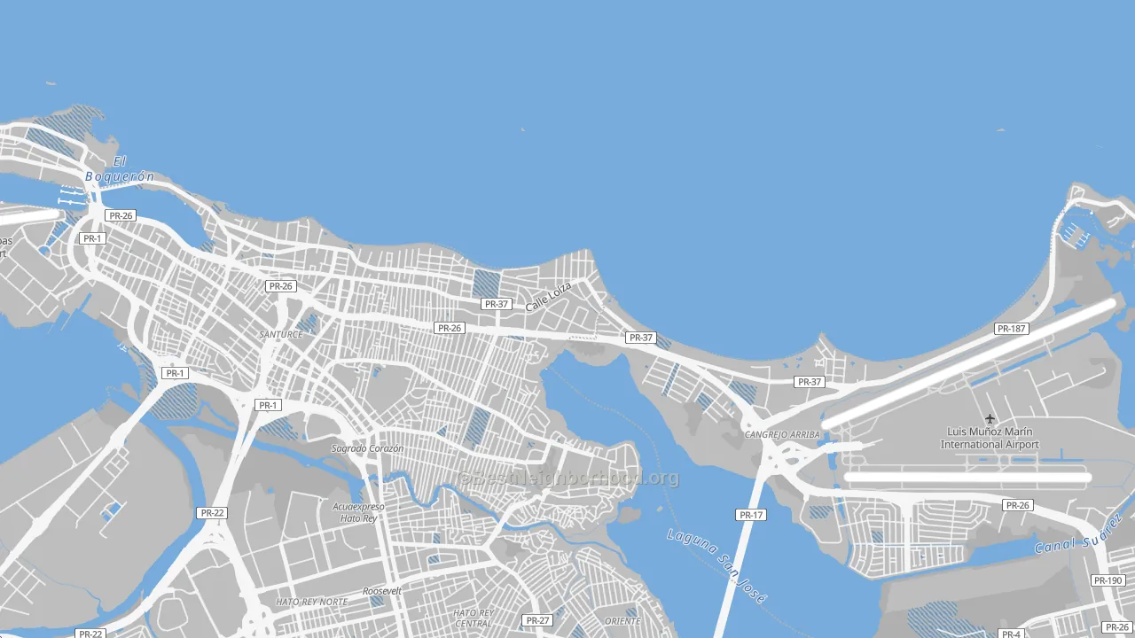Transit Grade map of Urbanizacion Atlantic View, San Juan, PR