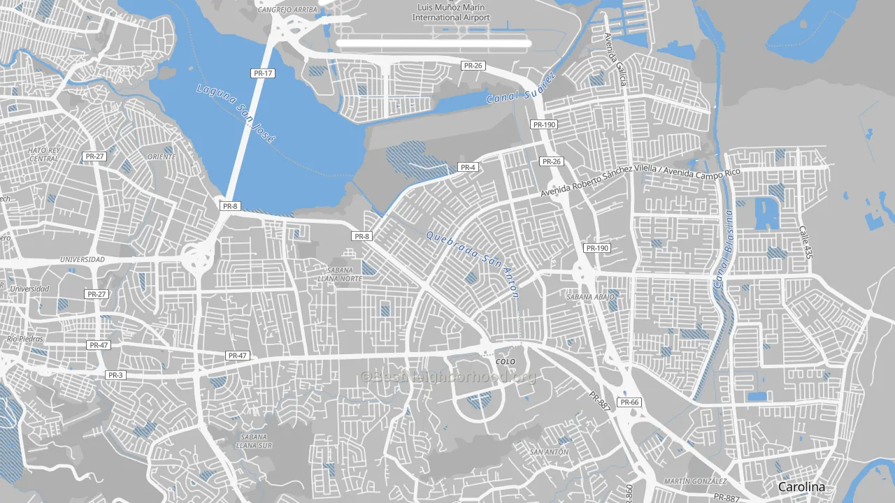 Transit Grade map of Urbanizacion Country Club, San Juan, PR