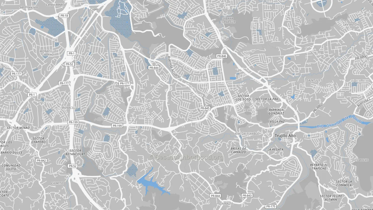 Transit Grade map of Urbanizacion Fairview, San Juan, PR