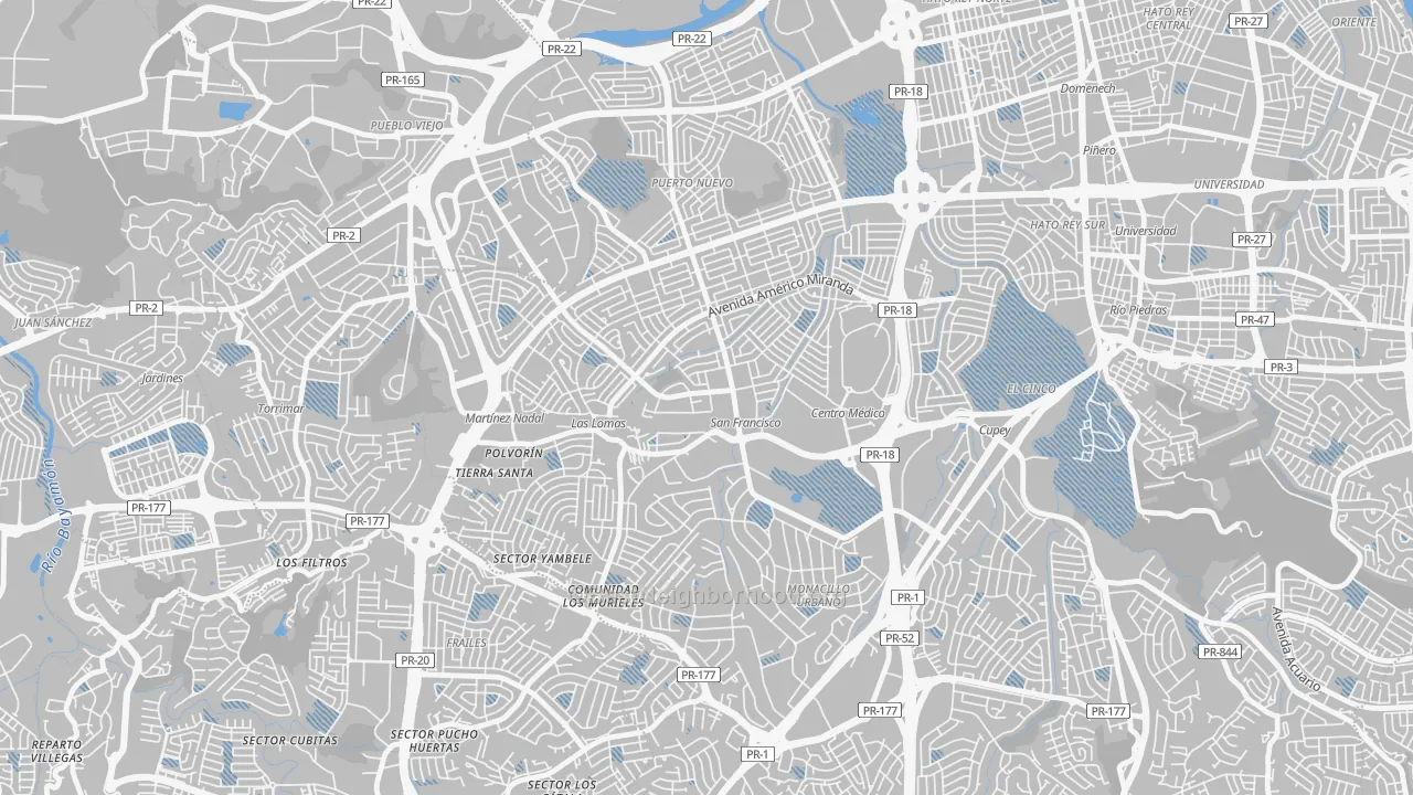 Transit Grade map of Urbanizacion La Riviera, San Juan, PR