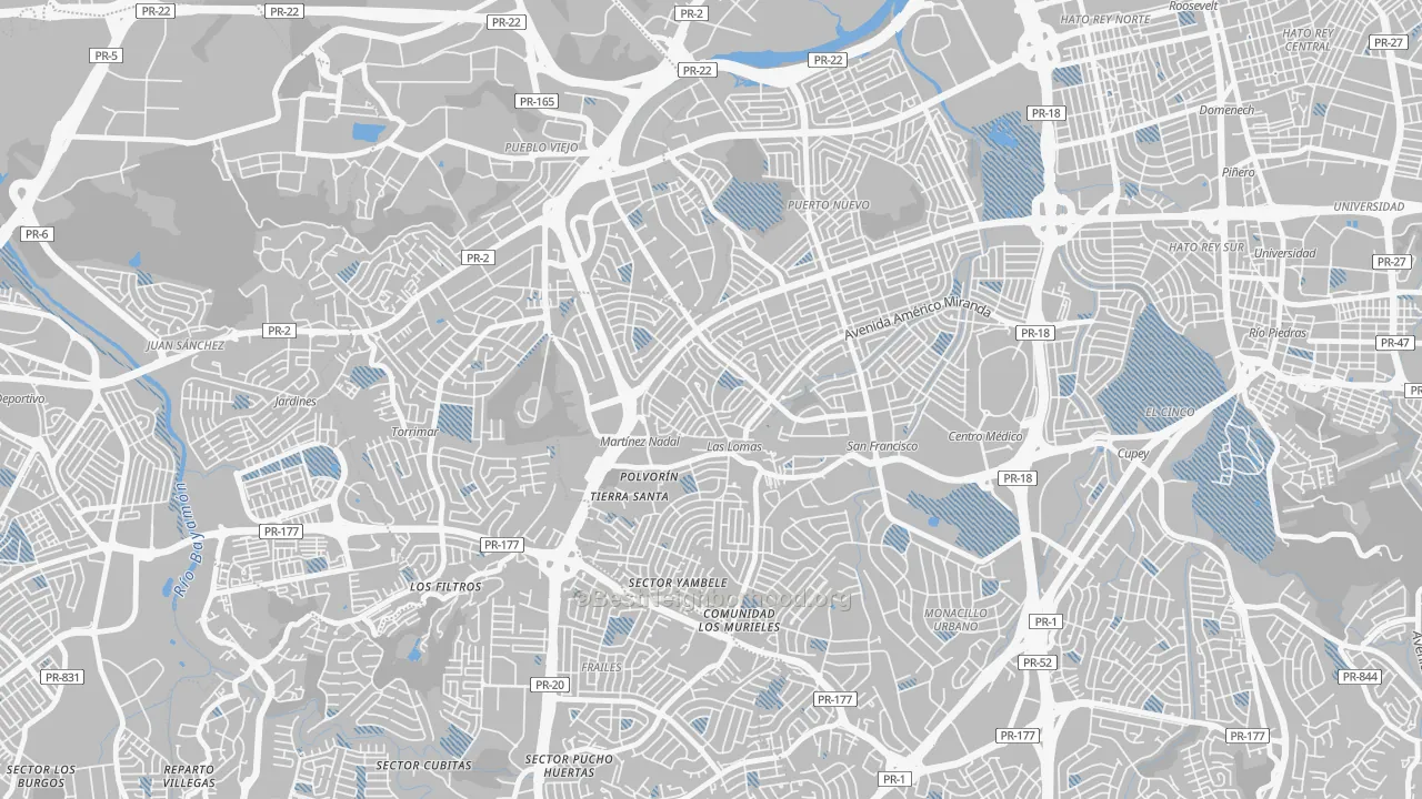 Transit Grade map of Urbanizacion Las Lomas, San Juan, PR