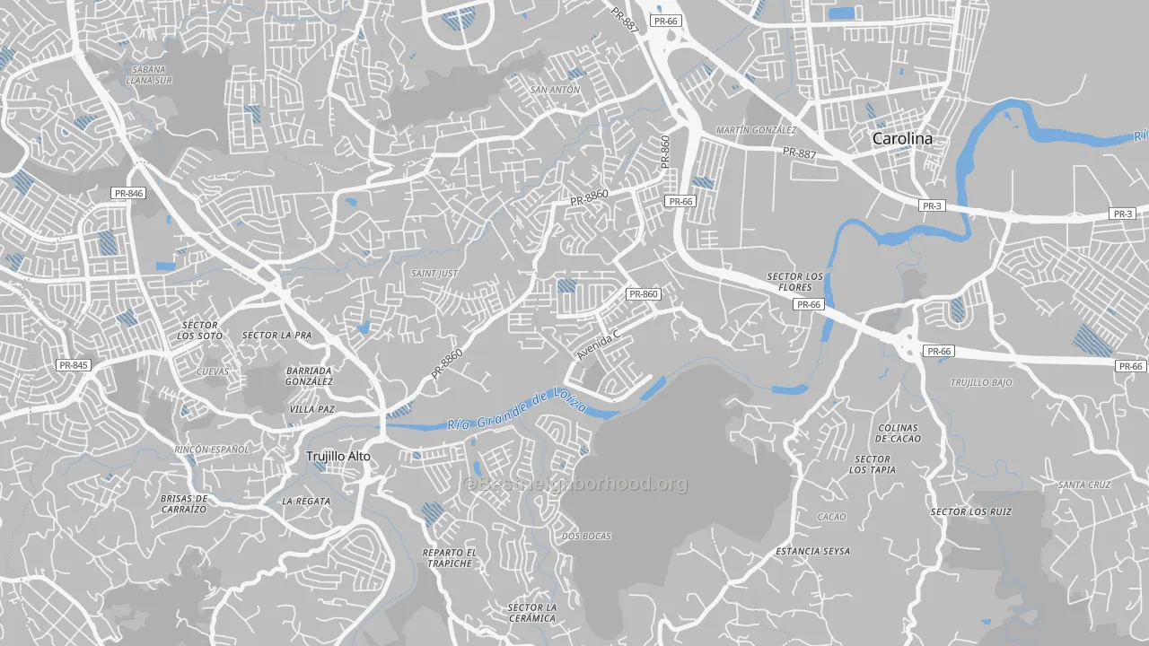 Transit Grade map of Urbanizacion Metropolis, Carolina, PR