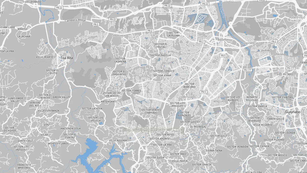 Transit Grade map of Urbanizacion Miraflores, Bayamon, PR