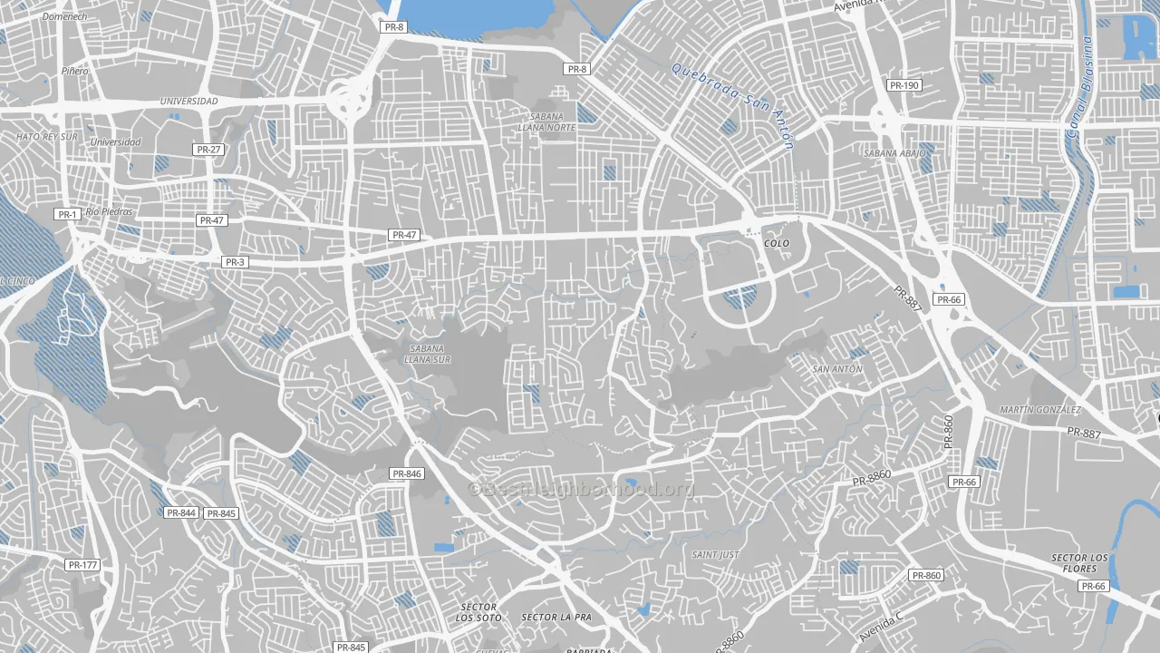 Transit Grade map of Urbanizacion Monte Carlo-San Juan, San Juan, PR