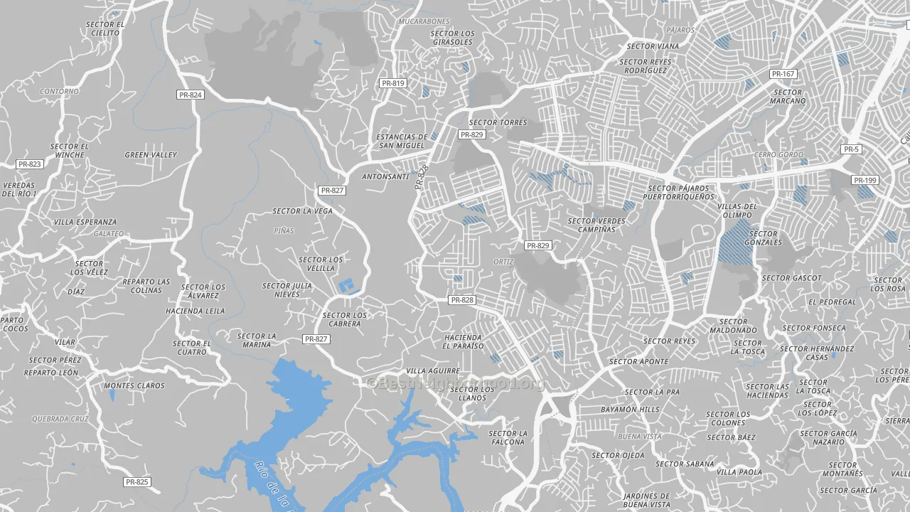 Transit Grade map of Urbanizacion Palacios del Rio 2, Bayamon, PR