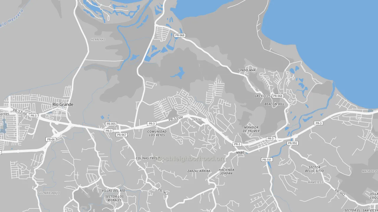 Transit Grade map of Urbanizacion Rio Grande Estates, Rio Grande, PR