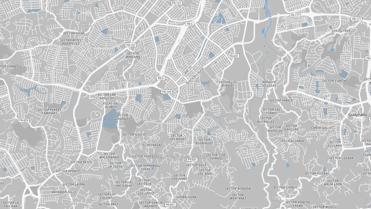 Transit Grade map of Urbanizacion Santa Juanita, Bayamon, PR