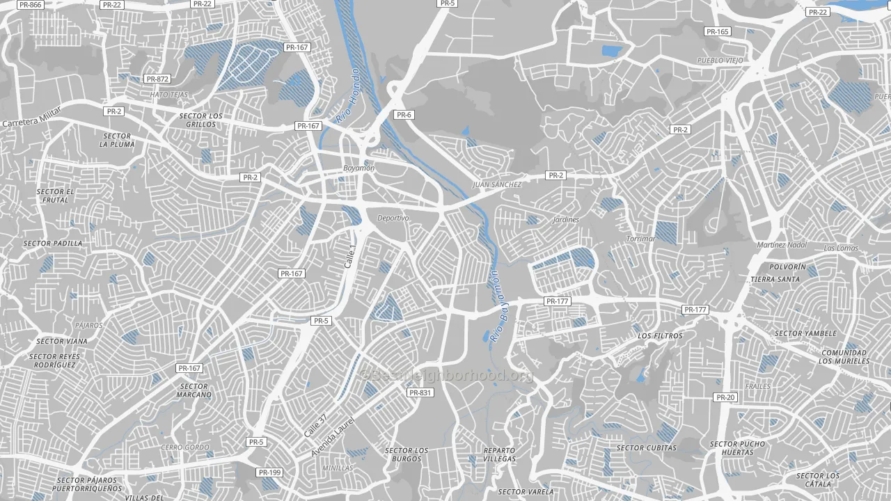 Transit Grade map of Urbanizacion Santa Rosa, Bayamon, PR