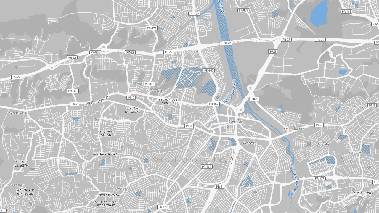 Transit Grade map of Urbanizacion Sierra Bayamon, Bayamon, PR