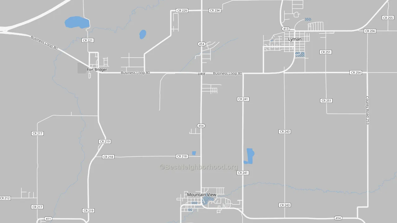 Transit Grade map of Urie, WY
