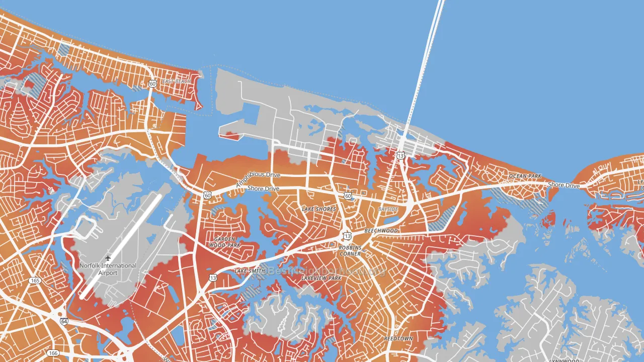 Transit Grade map of US Navy Little Creek Amphibious Base, Norfolk, VA
