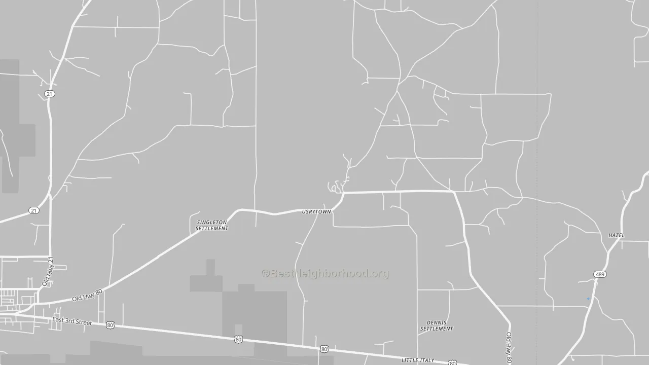 Transit Grade map of Usrytown, MS