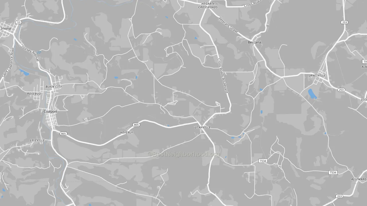 Transit Grade map of Utahville, PA