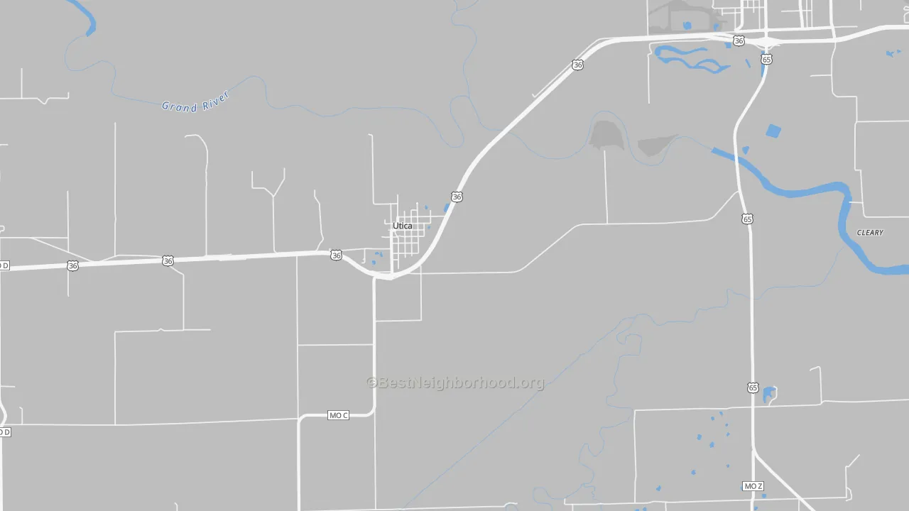 Transit Grade map of Utica, MO