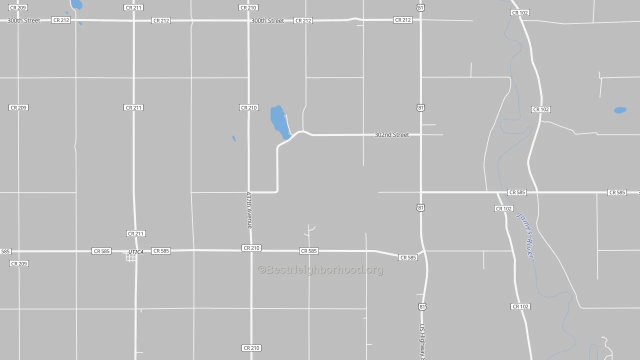Transit Grade map of Utica, SD