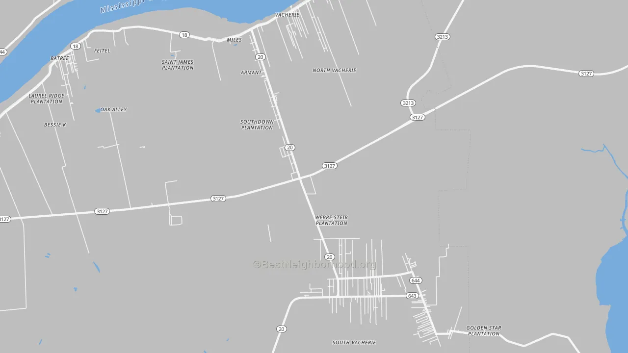 Transit Grade map of Vacherie, LA