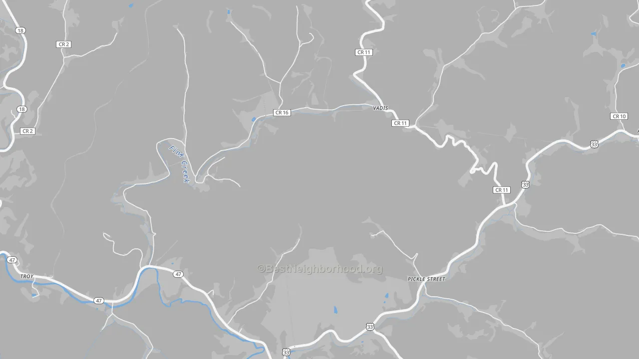 Transit Grade map of Vadis, WV