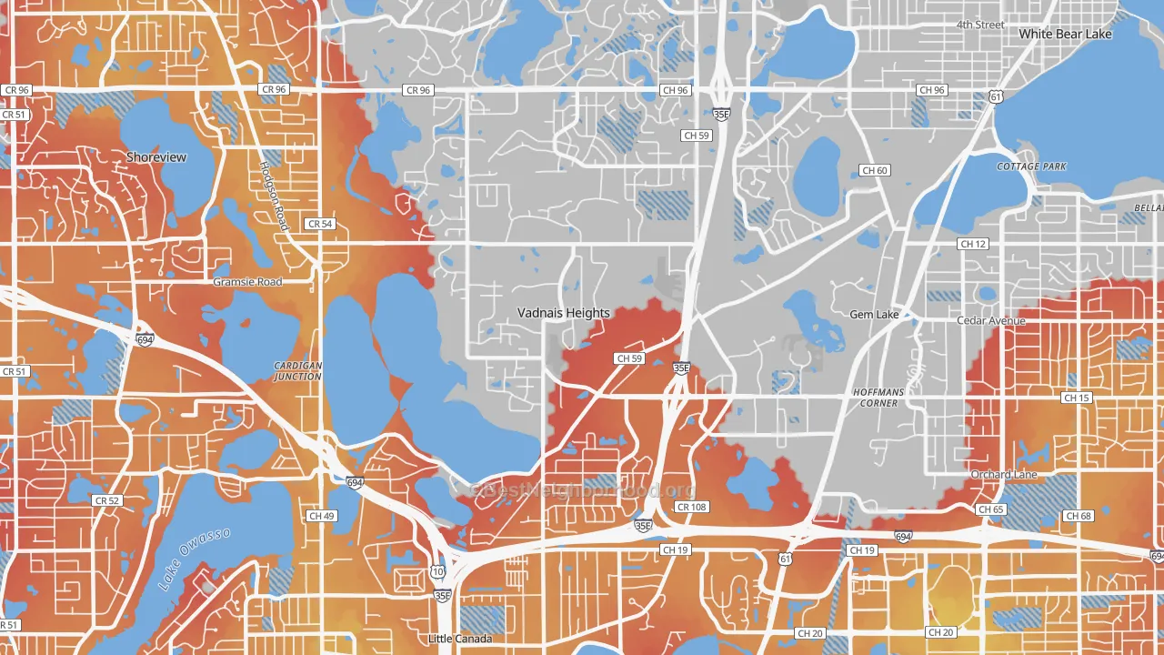 Transit Grade map of Vadnais Heights, MN
