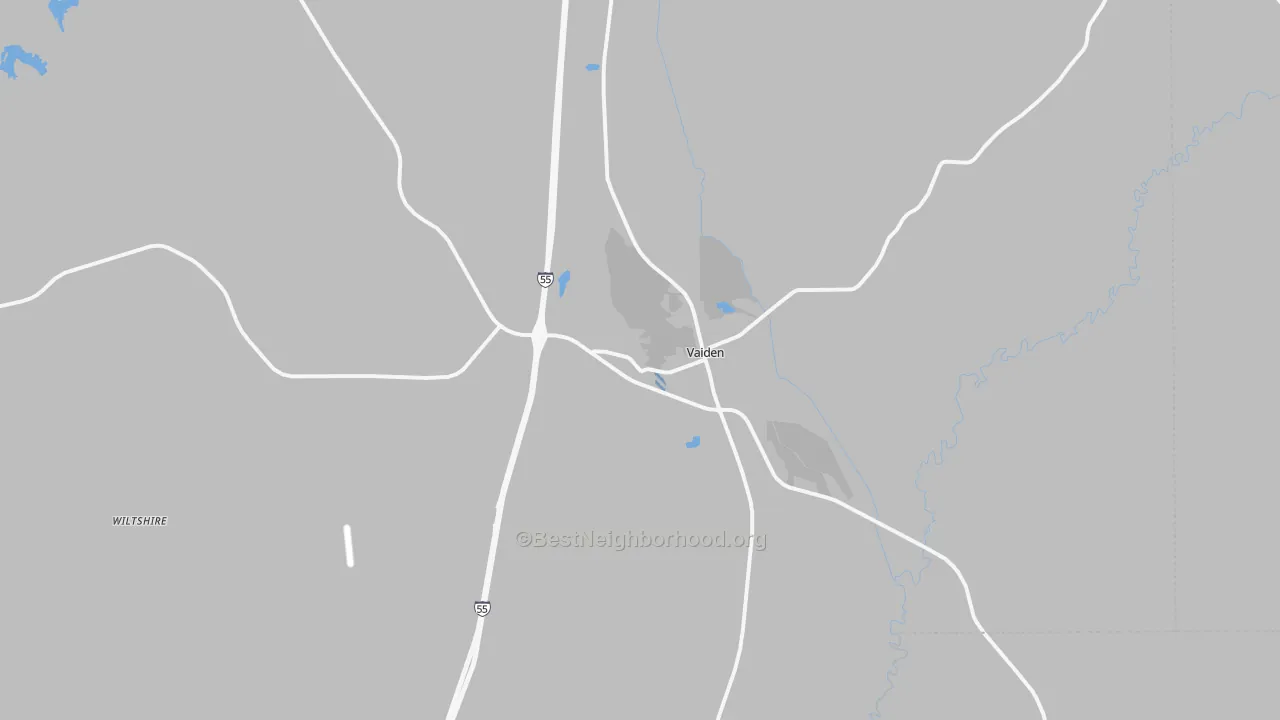 Transit Grade map of Vaiden, MS