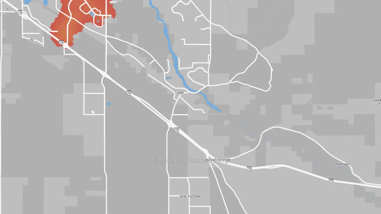 Transit Grade map of Vail, AZ