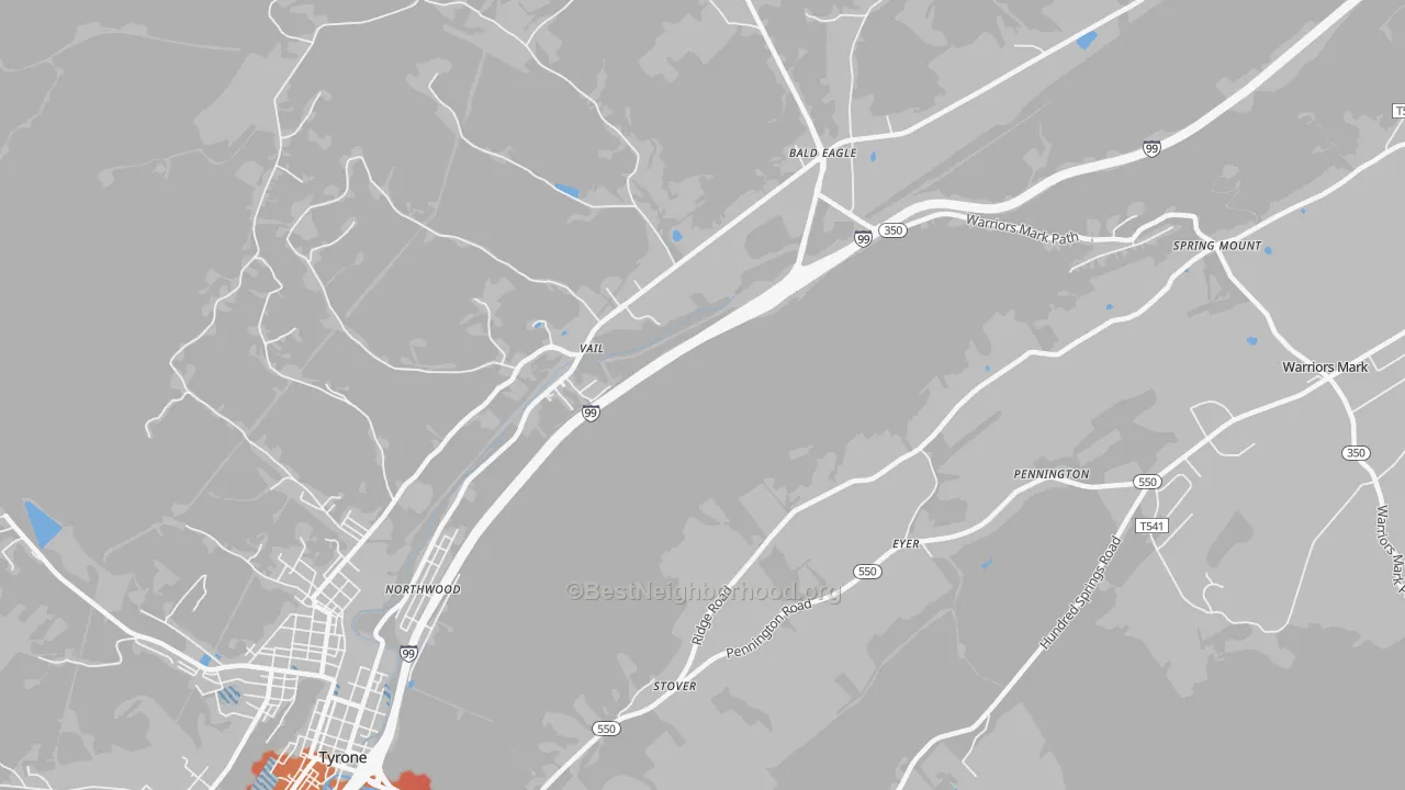 Transit Grade map of Vail, PA
